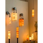 Payson Alabaster Wall Lamp Large Format Natural Stone LED Luxury Bedroom Living Room — 3 Plug Options