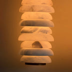 Payson Alabaster Wall Lamp Large Format Natural Stone LED Luxury Bedroom Living Room — 3 Plug Options