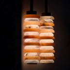 Payson Alabaster Wall Lamp Large Format Natural Stone LED Luxury Bedroom Living Room — 3 Plug Options