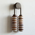 Antique brass & White Alabaster + Brown Alabaster