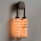 Payson Alabaster Wall Lamp Large Format Natural Stone LED Luxury Bedroom Living Room — 3 Plug Options