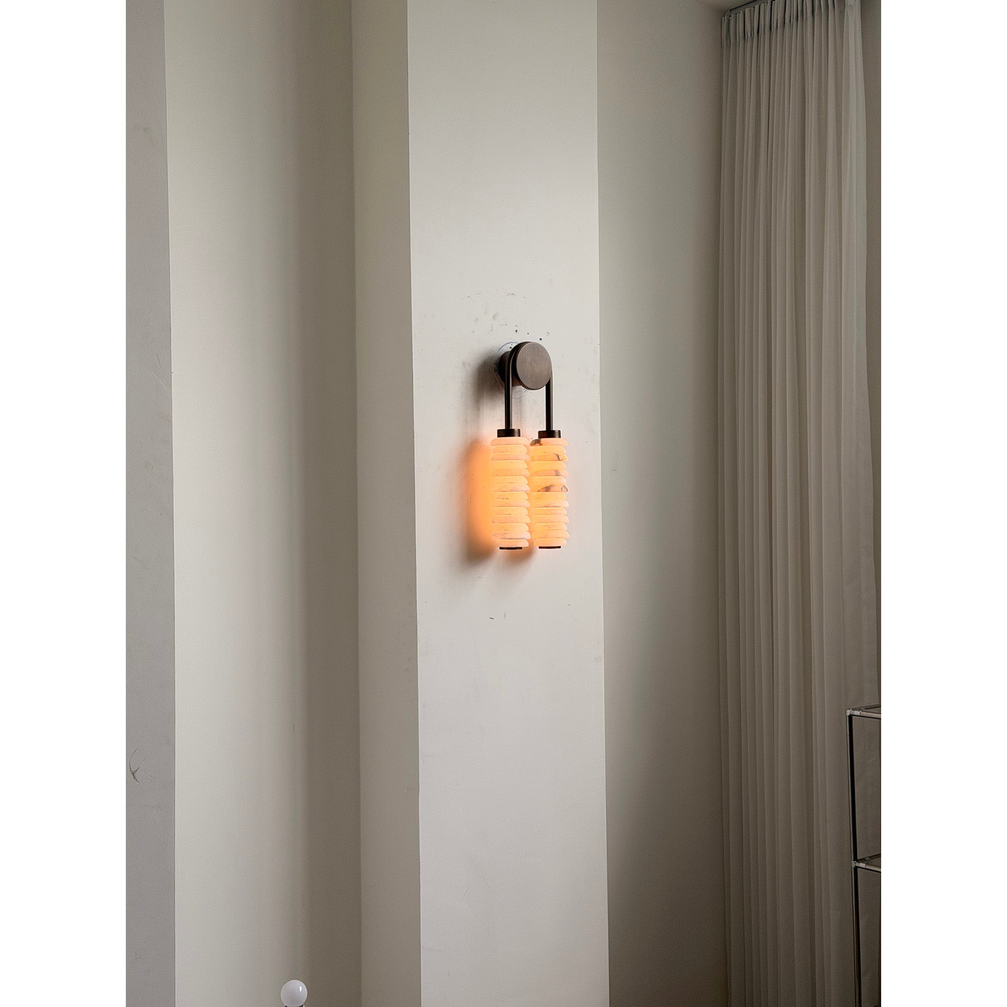 Payson Alabaster Wall Lamp Large Format Natural Stone LED Luxury Bedroom Living Room — 3 Plug Options