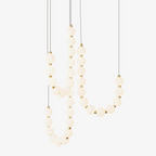 Acrylic Pearl Necklace Chandelier Brass Chrome Dimmable Bedroom Dining Room — 17 to 29 Inch