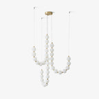 Acrylic Pearl Necklace Chandelier Brass Chrome Dimmable Bedroom Dining Room — 17 to 29 Inch