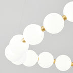 Acrylic Pearl Necklace Chandelier Brass Chrome Dimmable Bedroom Dining Room — 17 to 29 Inch