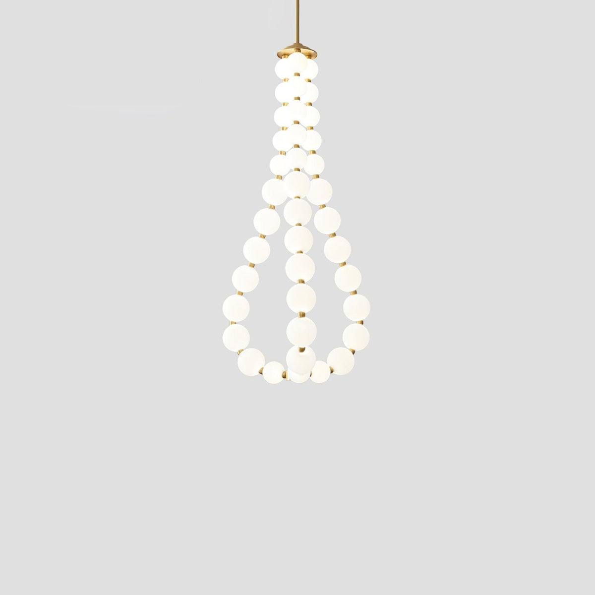 Acrylic Pearl Necklace Chandelier Brass Chrome Dimmable Bedroom Dining Room — 17 to 29 Inch