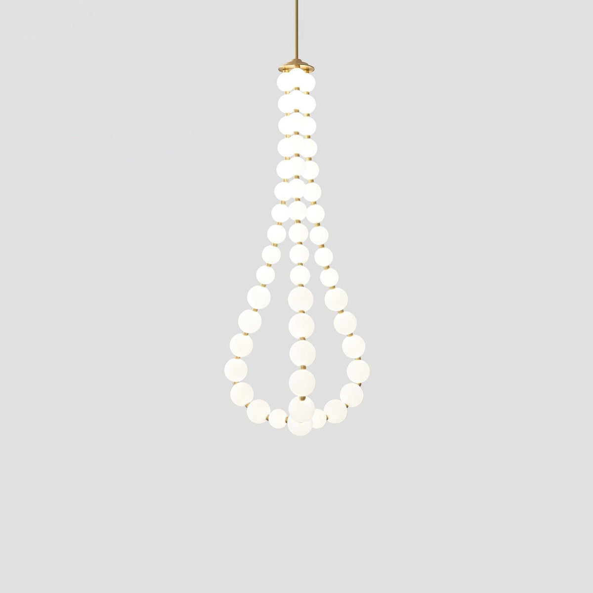 Acrylic Pearl Necklace Chandelier Brass Chrome Dimmable Bedroom Dining Room — 17 to 29 Inch