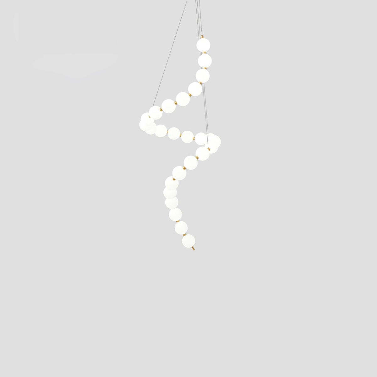 Acrylic Pearl Necklace Chandelier Brass Chrome Dimmable Bedroom Dining Room — 17 to 29 Inch