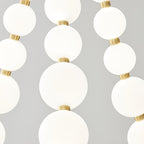 Acrylic Pearl Necklace Chandelier Brass Chrome Dimmable Bedroom Dining Room — 17 to 29 Inch