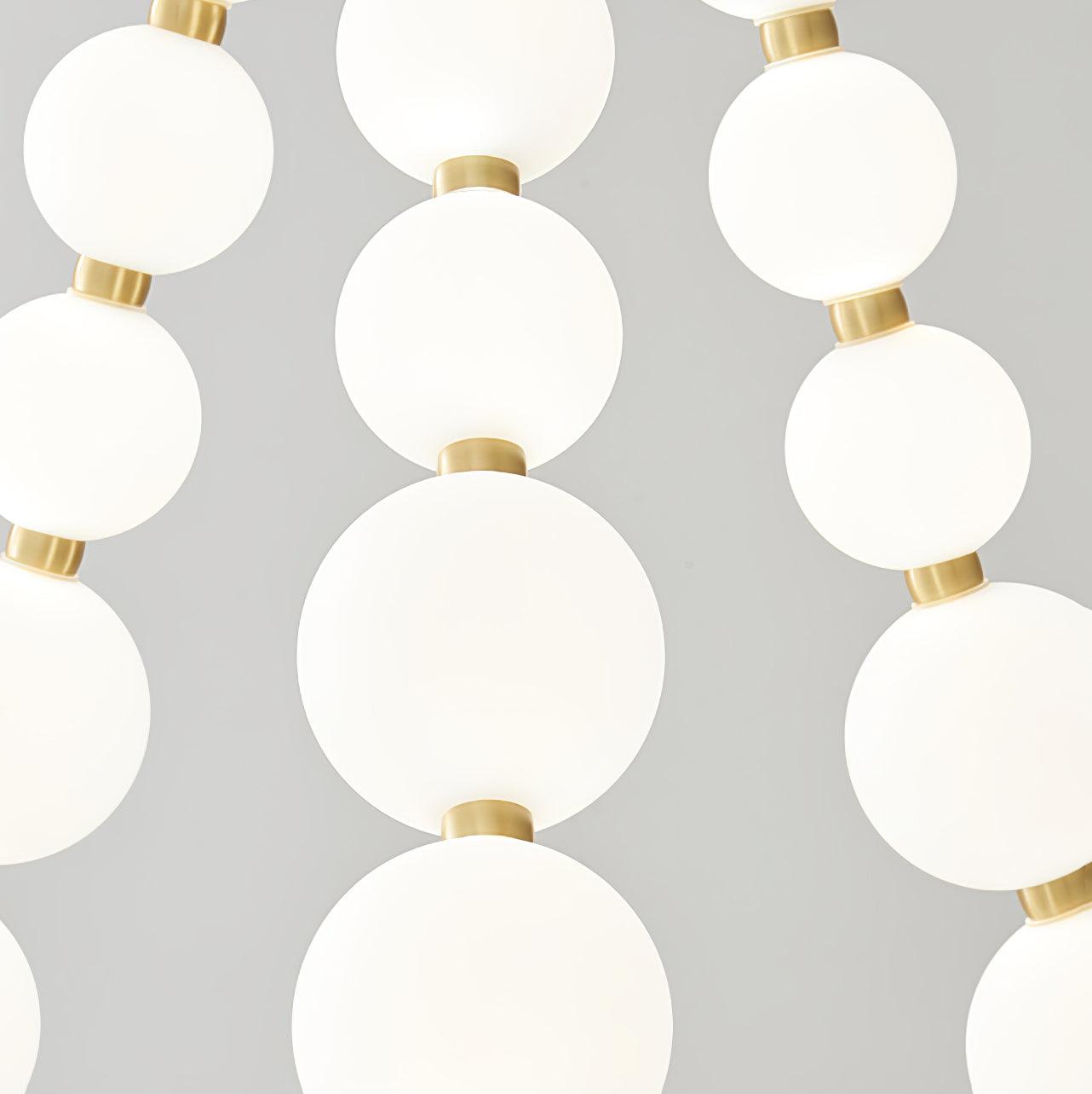 Acrylic Pearl Necklace Chandelier Brass Chrome Dimmable Bedroom Dining Room — 17 to 29 Inch
