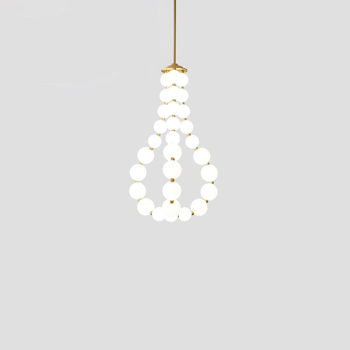 Acrylic Pearl Necklace Chandelier Brass Chrome Dimmable Bedroom Dining Room — 17 to 29 Inch