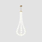Acrylic Pearl Necklace Chandelier Brass Chrome Dimmable Bedroom Dining Room — 17 to 29 Inch