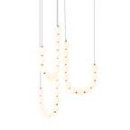 Acrylic Pearl Necklace Chandelier Brass Chrome Dimmable Bedroom Dining Room — 17 to 29 Inch