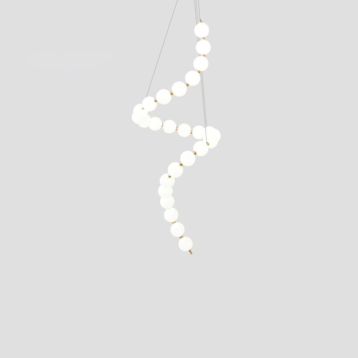 Acrylic Pearl Necklace Chandelier Brass Chrome Dimmable Bedroom Dining Room — 17 to 29 Inch