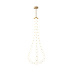 Acrylic Pearl Necklace Chandelier Brass Chrome Dimmable Bedroom Dining Room — 17 to 29 Inch
