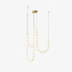 Acrylic Pearl Necklace Chandelier Brass Chrome Dimmable Bedroom Dining Room — 17 to 29 Inch