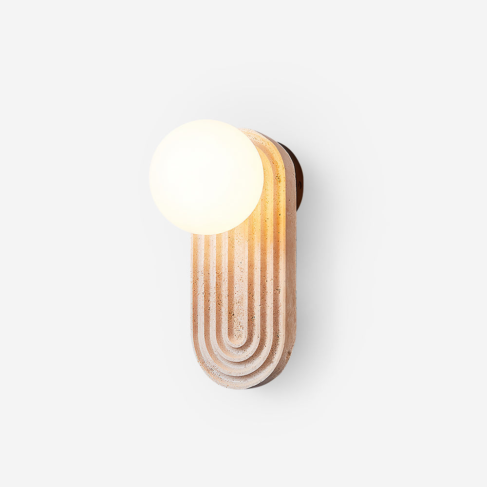 Pebivo Elegant Travertine Wall Lamp – Modern Natural Stone Sconce