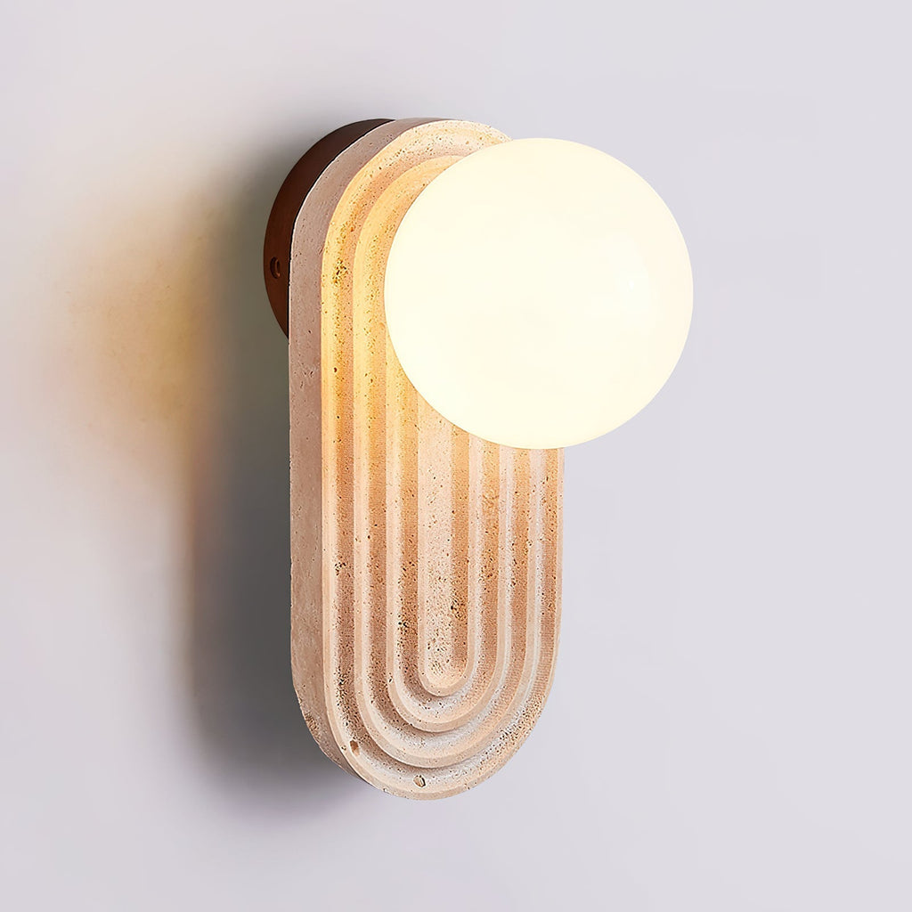 Pebivo Elegant Travertine Wall Lamp – Modern Natural Stone Sconce