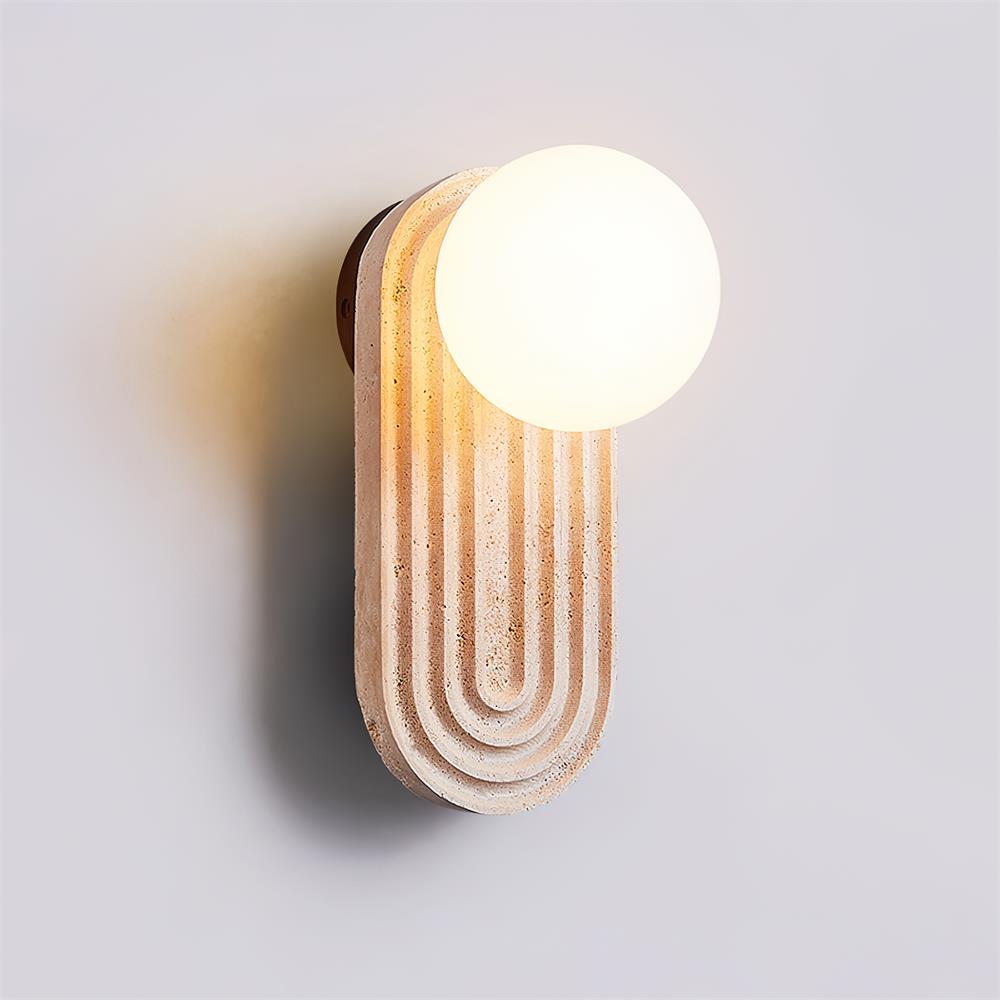 Pebivo Elegant Travertine Wall Lamp – Modern Natural Stone Sconce