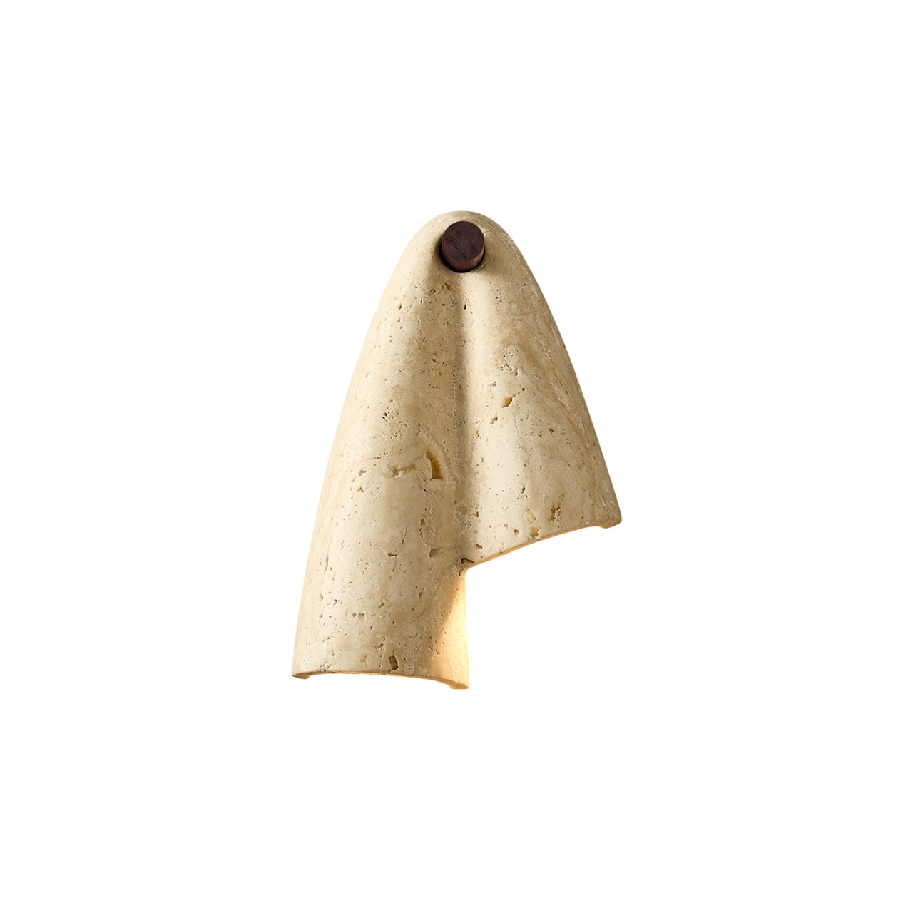 Pearlmont Travertine Wall Lamp Natural Stone LED Warm Light Bedroom Living Room — 4 Plug Options