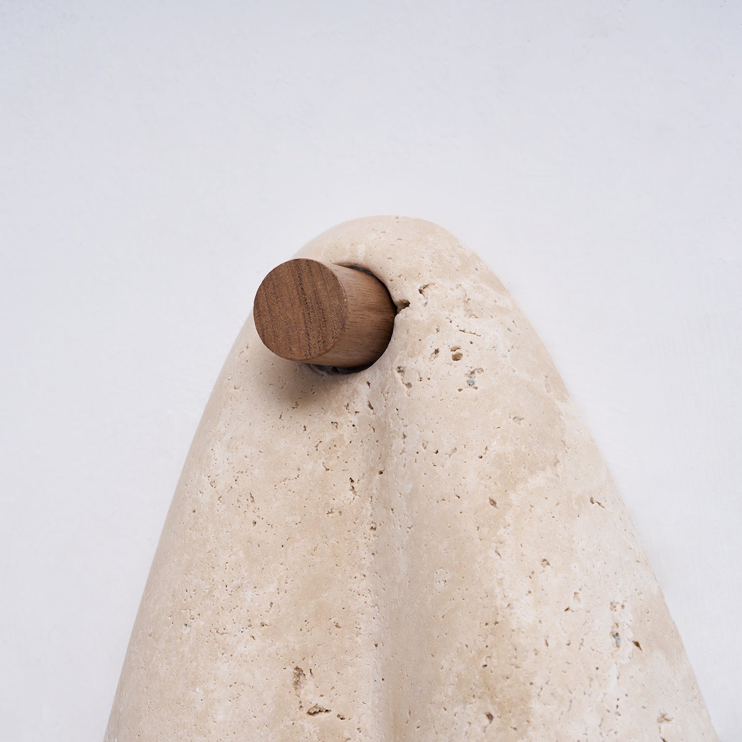 Pearlmont Travertine Wall Lamp Natural Stone LED Warm Light Bedroom Living Room — 4 Plug Options