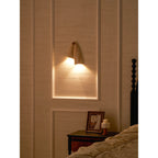 Pearlmont Travertine Wall Lamp Natural Stone LED Warm Light Bedroom Living Room — 4 Plug Options