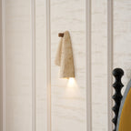Pearlmont Travertine Wall Lamp Natural Stone LED Warm Light Bedroom Living Room — 4 Plug Options