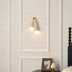 Pearlmont Travertine Wall Lamp Natural Stone LED Warm Light Bedroom Living Room — 4 Plug Options