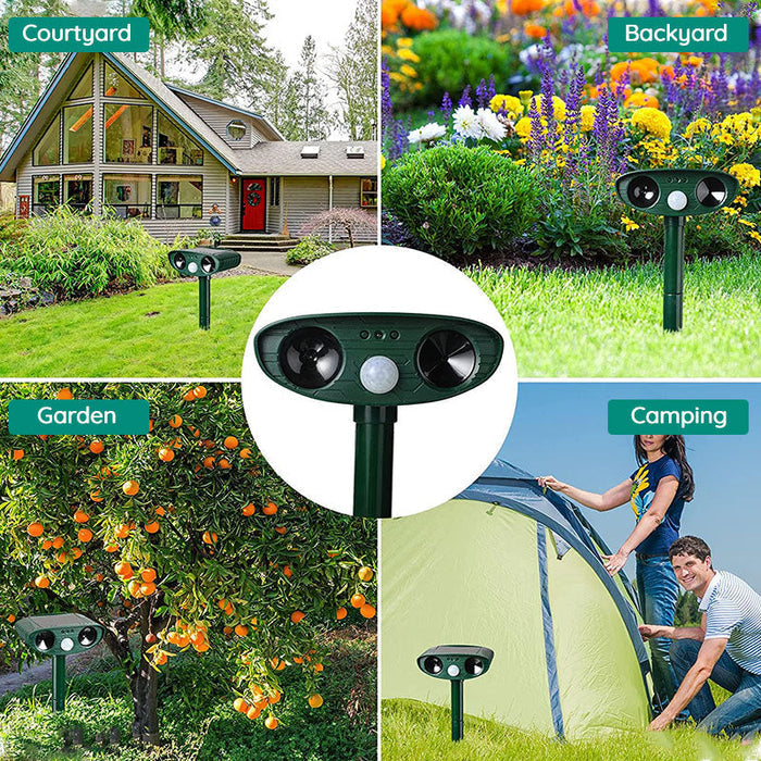 Solar Ultrasonic Fox Deterrent – Motion-Activated Animal Repeller for Garden, Lawn & Outdoor