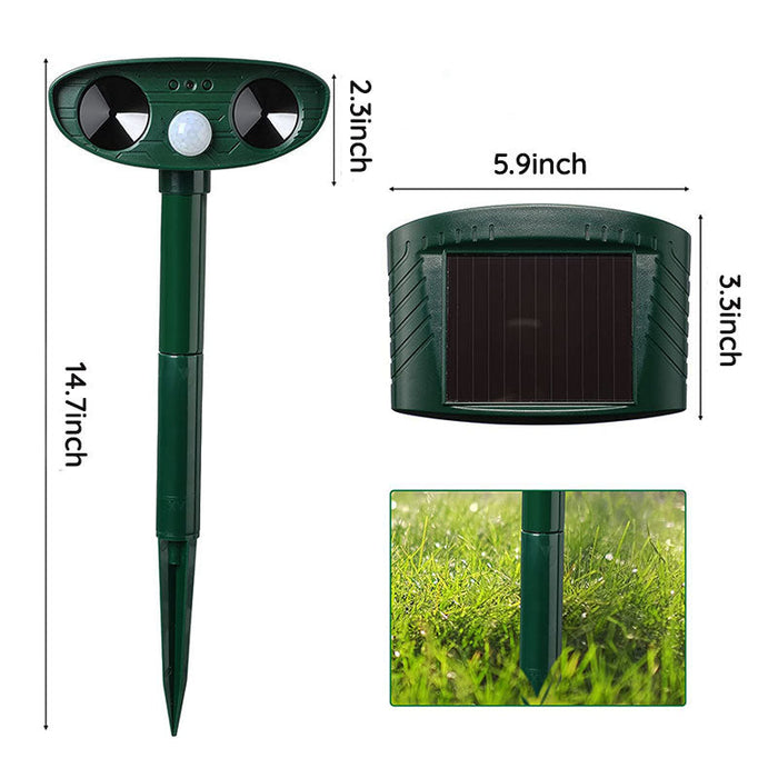 Solar Ultrasonic Fox Deterrent – Motion-Activated Animal Repeller for Garden, Lawn & Outdoor