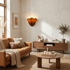 Petalia Glass Wall Sconce Art Deco LED Bedroom Living Room Hallway — Beige Green Brown Amber
