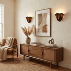 Petalia Glass Wall Sconce Art Deco LED Bedroom Living Room Hallway — Beige Green Brown Amber
