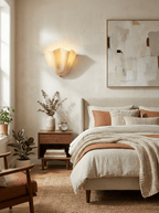 Petalia Glass Wall Sconce Art Deco LED Bedroom Living Room Hallway — Beige Green Brown Amber