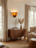 Petalia Glass Wall Sconce Art Deco LED Bedroom Living Room Hallway — Beige Green Brown Amber