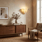 Petalia Glass Wall Sconce Art Deco LED Bedroom Living Room Hallway — Beige Green Brown Amber