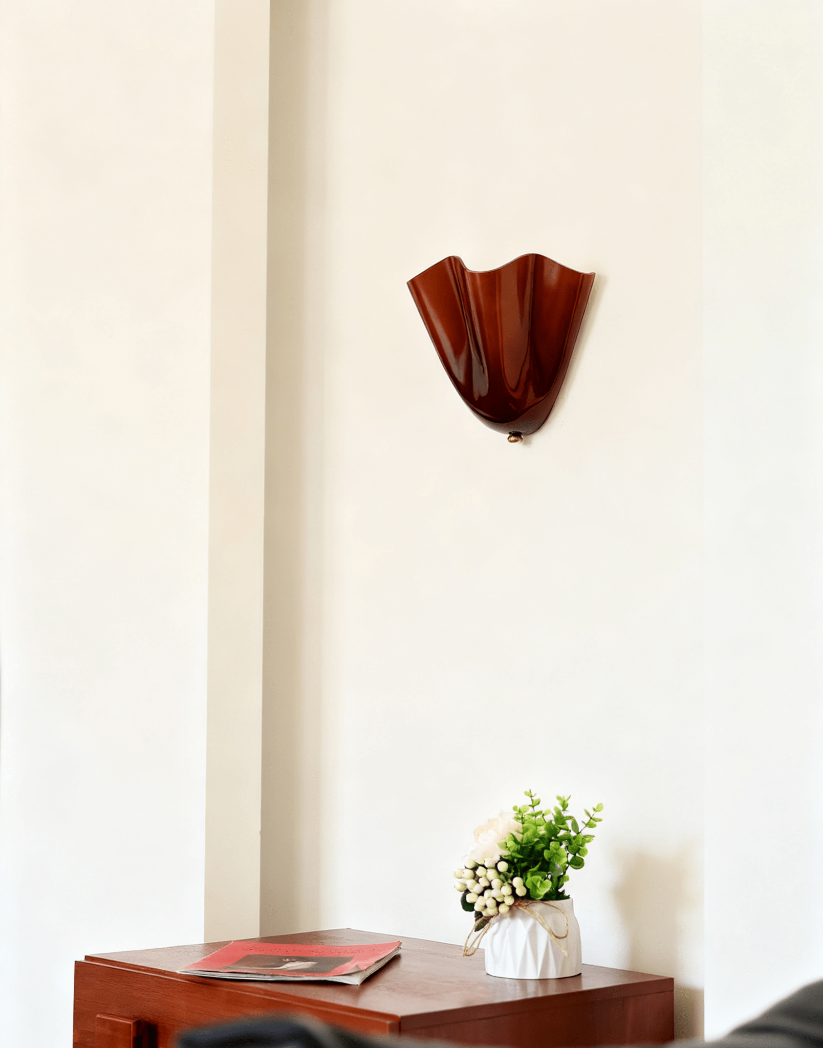 Petalia Glass Wall Sconce Art Deco LED Bedroom Living Room Hallway — Beige Green Brown Amber