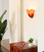 Petalia Glass Wall Sconce Art Deco LED Bedroom Living Room Hallway — Beige Green Brown Amber