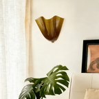 Petalia Glass Wall Sconce Art Deco LED Bedroom Living Room Hallway — Beige Green Brown Amber