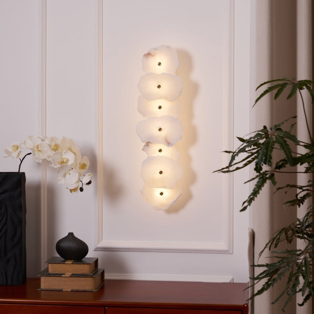 Cevra Elegant Alabaster Flower Wall Lamp