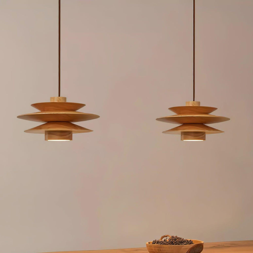Axis Mid Century Walnut Pendant Light