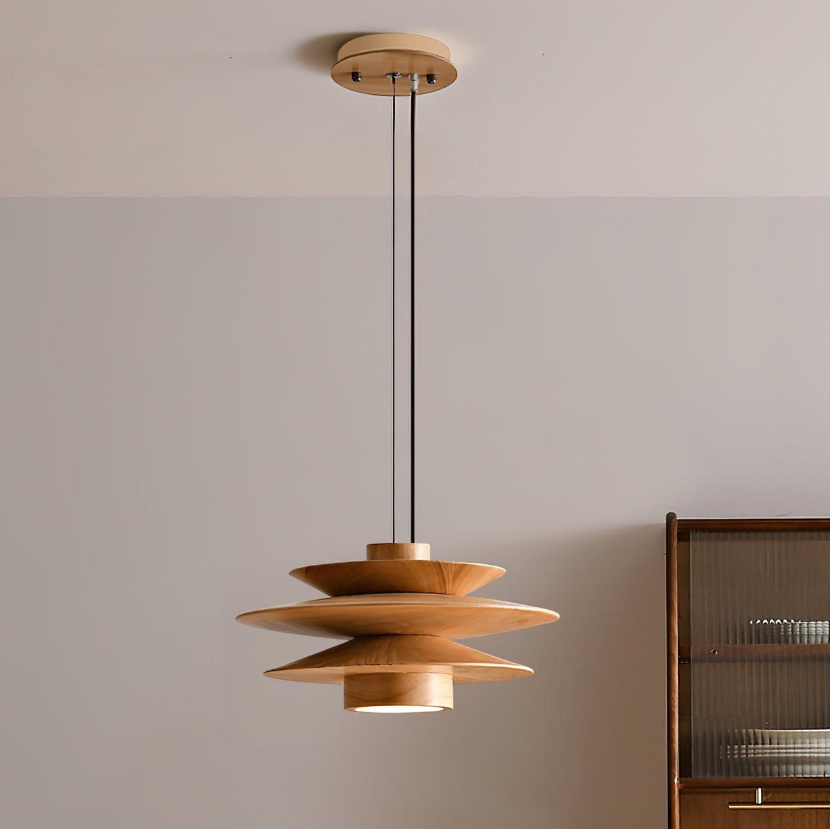 Axis Mid Century Walnut Pendant Light