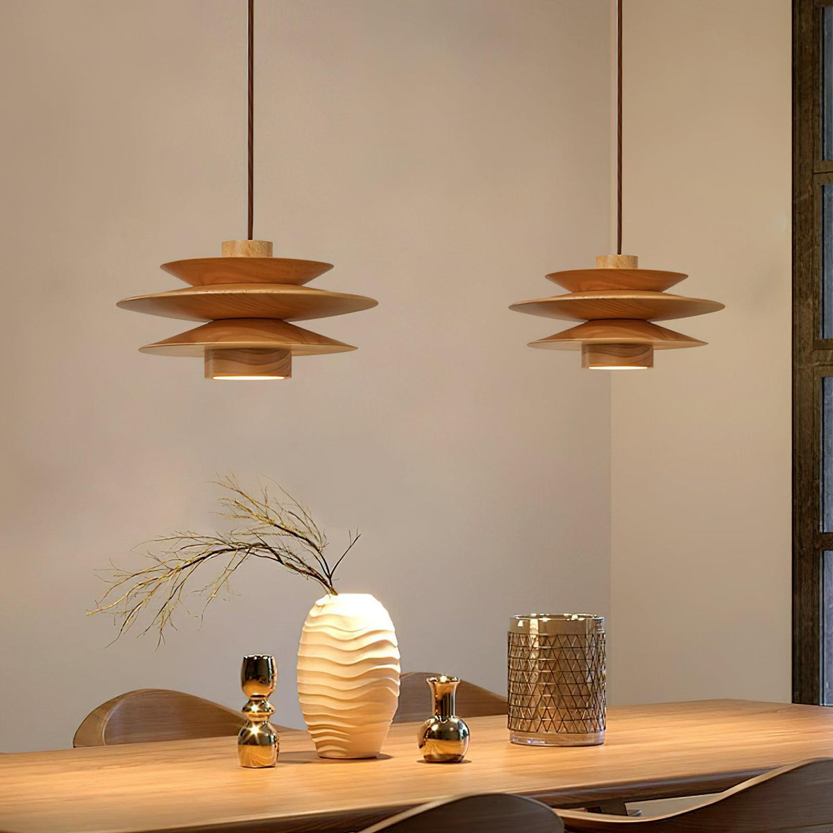 Axis Mid Century Walnut Pendant Light