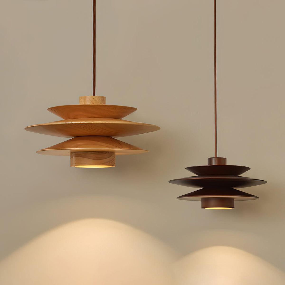 Axis Mid Century Walnut Pendant Light