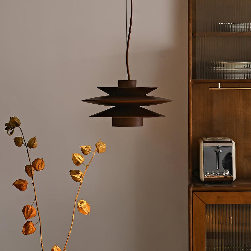 Axis Mid Century Walnut Pendant Light