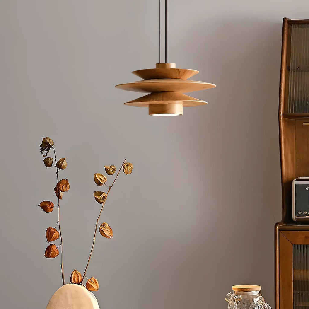 Axis Mid Century Walnut Pendant Light