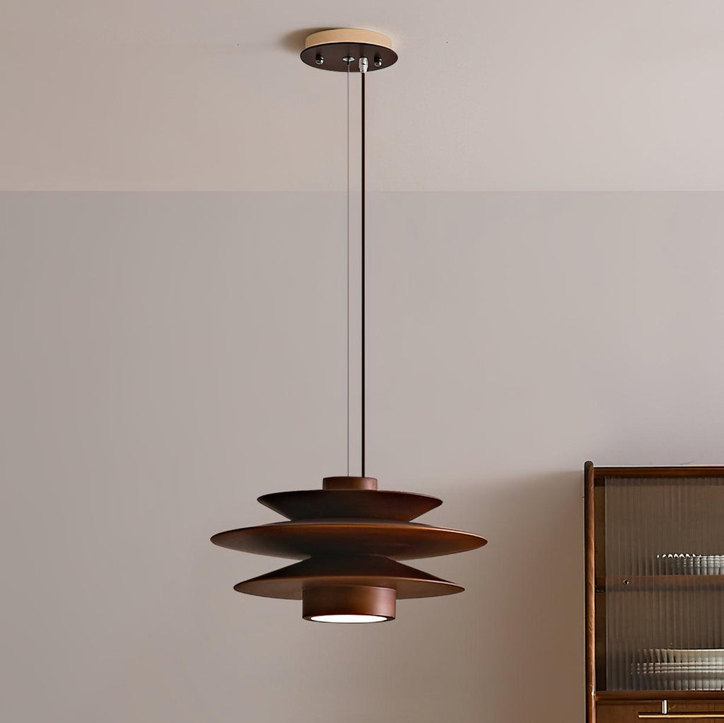 Axis Mid Century Walnut Pendant Light