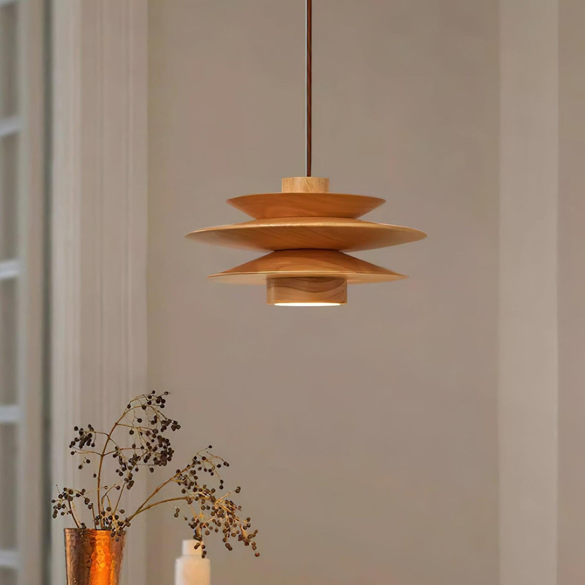 Axis Mid Century Walnut Pendant Light