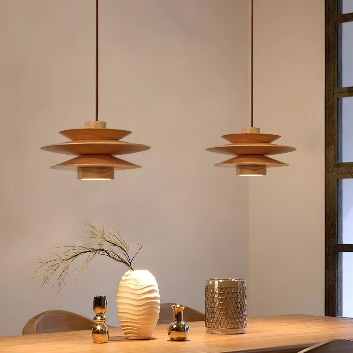 Axis Mid Century Walnut Pendant Light