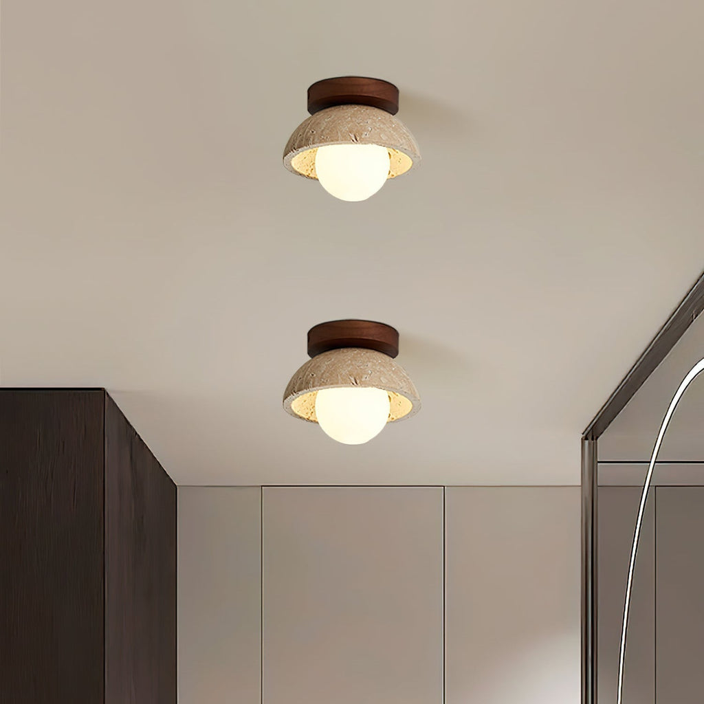 Mysa Minimalist Travertine Ceiling Light