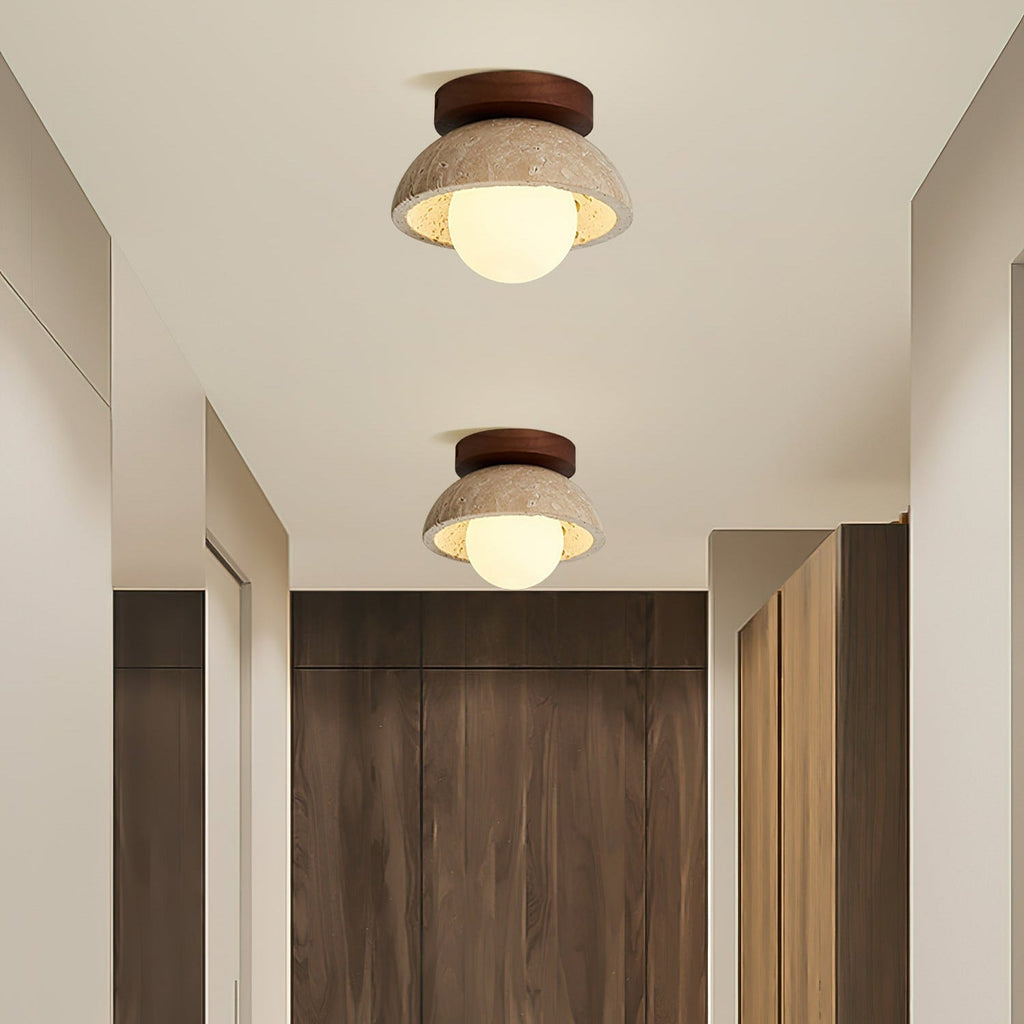 Mysa Minimalist Travertine Ceiling Light